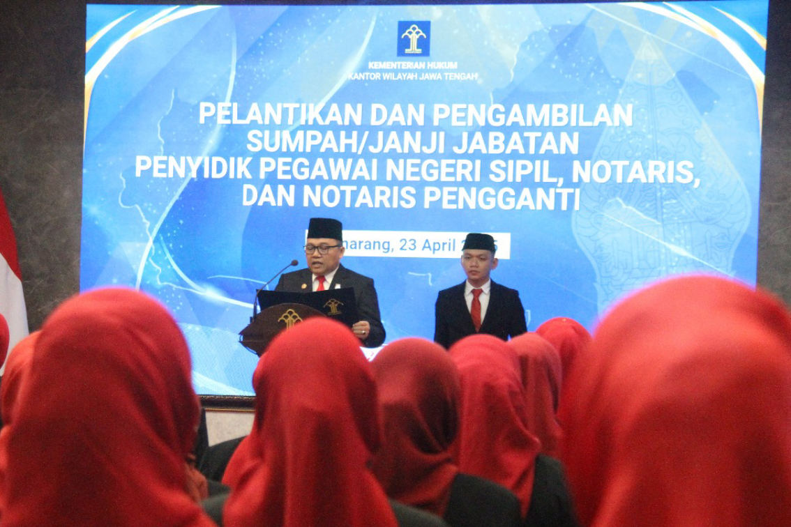 Jumlah Notaris di Jatng Meningkat, Kakanwil Kemenkum Tekankan Profesionalisme dan Integritas