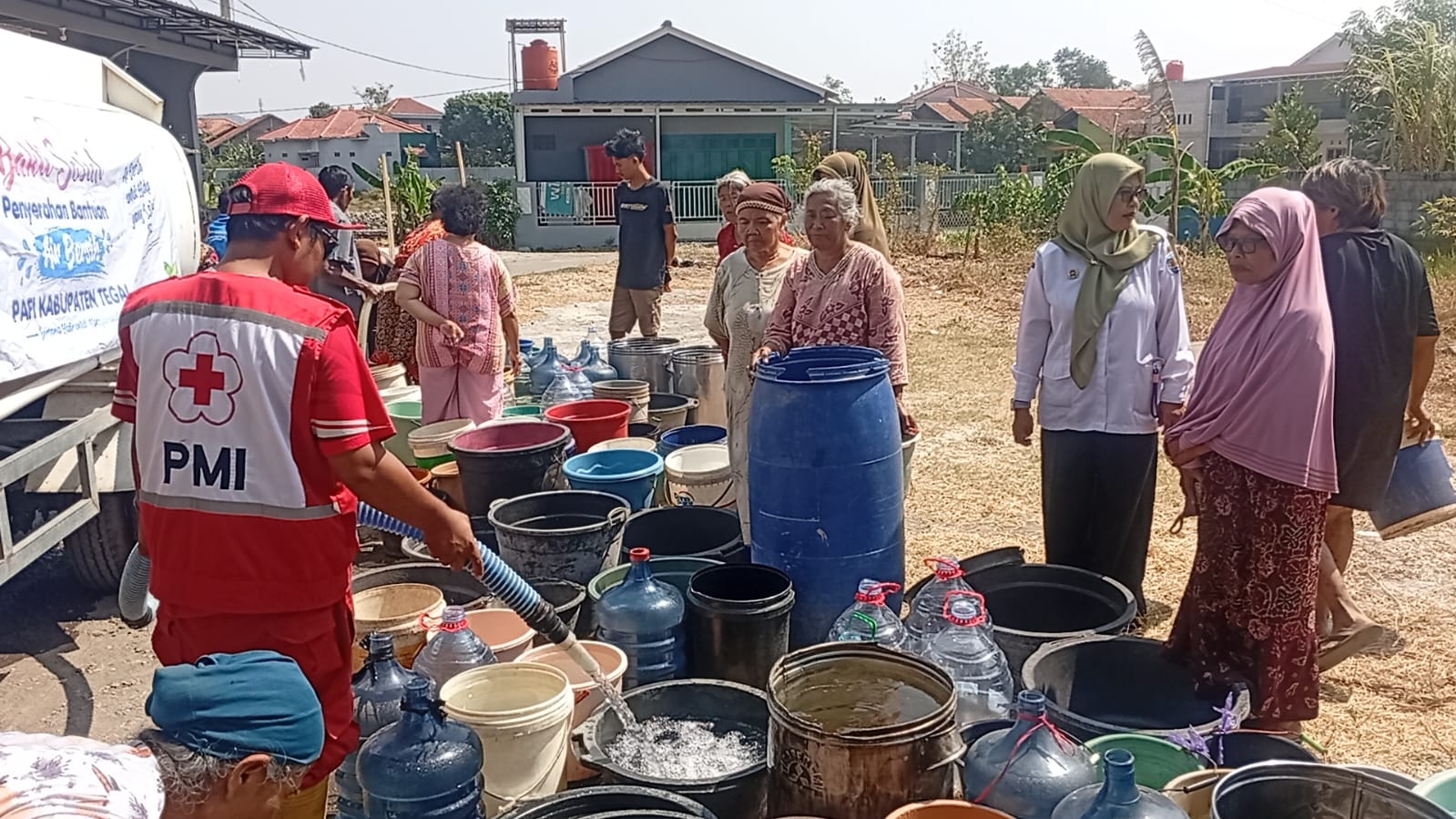 40 Desa Di Kabupaten Tegal Krisis Air Bersih, PMI Gercep Salurkan 264 Tangki