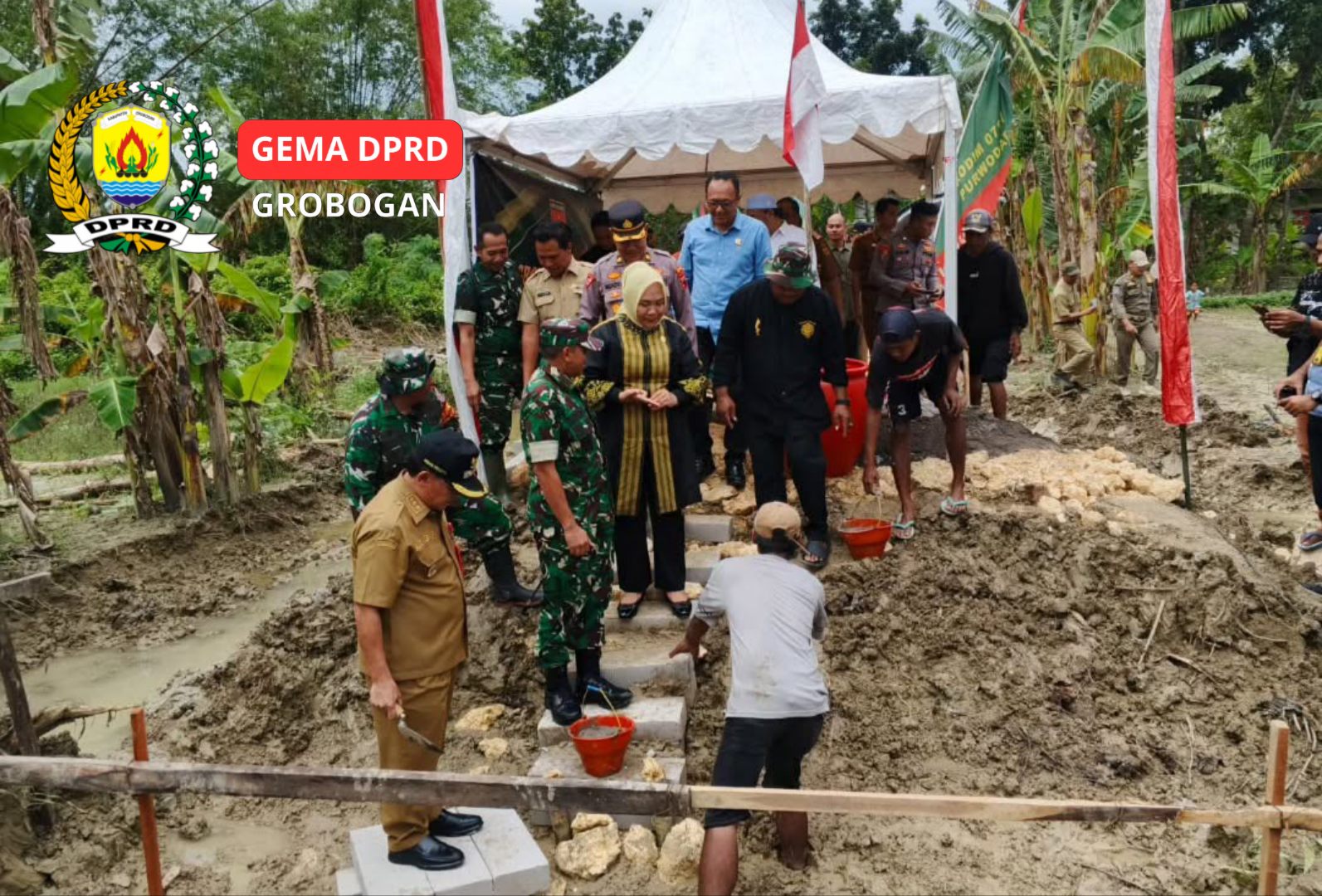Ketua DPRD Grobogan Hadiri Peletakan Batu Pertama Pembangunan Jembatan Garuda