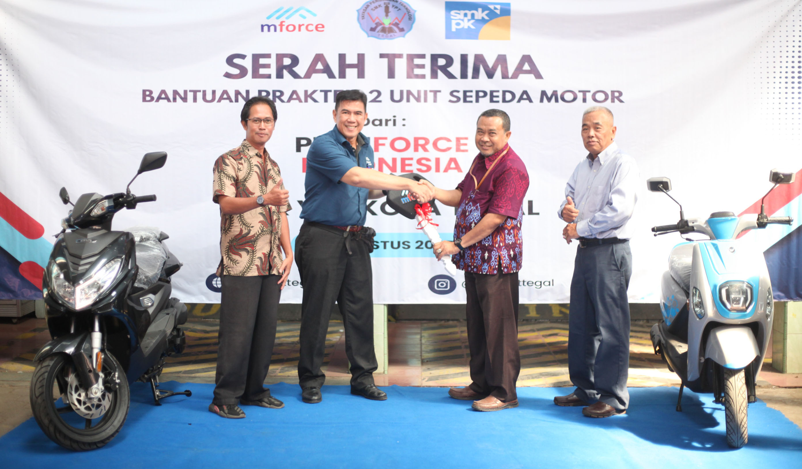 SMK YPT Kota Tegal Terima Bantuan Praktik 2 Sepeda Motor ‎