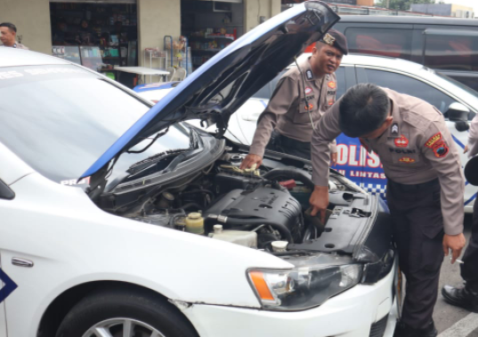 Pastikan Kelayakan dalam Pelayanan Masyarakat, Polres Semarang Cek 75 Kendaraan Dinas