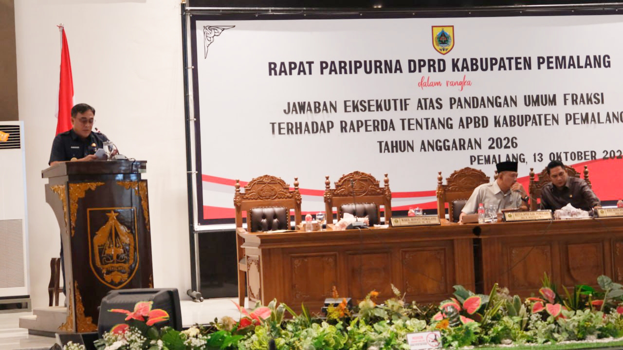DPRD Kabupaten Pemalang Gelar Rapat Paripurna Penyampaian Jawaban Eksekutif ‎Atas Pandangan Umum Fraksi terhad