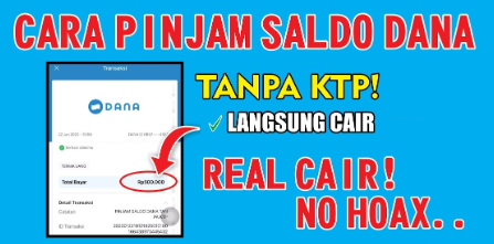 Cara Pinjam Saldo DANA Tanpa KTP, Auto Langsung cair