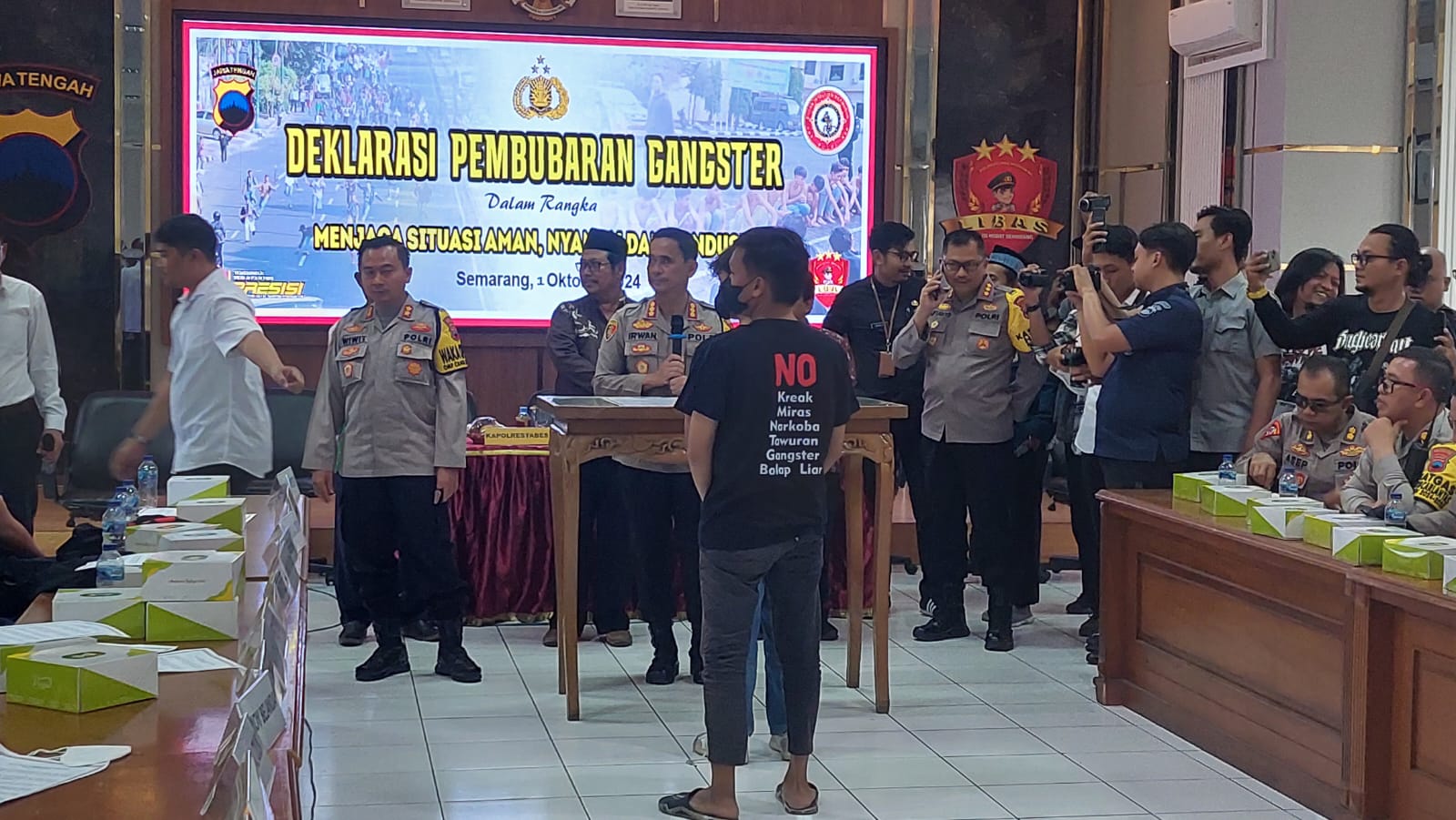 Difasilitasi Polrestabes, Para Gangster Semarang Deklarasi Pembubaran Diri 