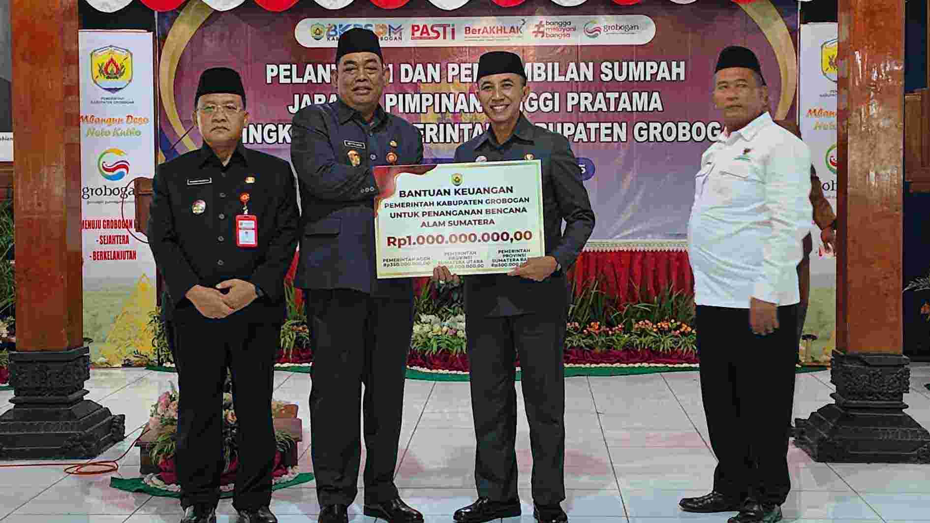 Pemkab Grobogan Salurkan Bantuan Rp 1 Miliar untuk Korban Banjir di Sumatera