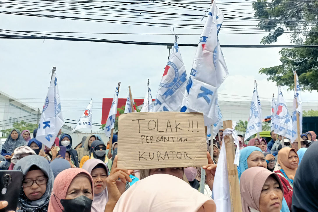 Tolak Pergantian Kurator, Eks Pekerja Bitratex dan Primayuda Datangi Pengadilan Niaga Semarang