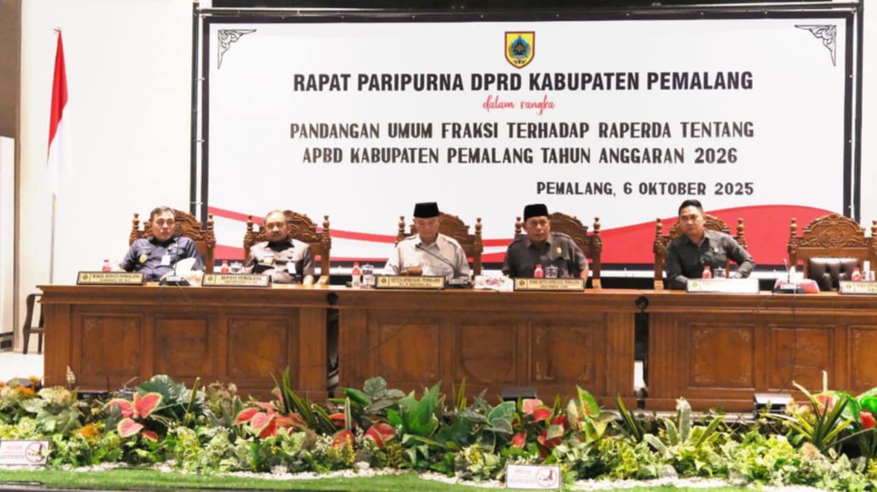 DPRD Kabupaten Pemalang Gelar Rapar Paripurna, Pandangan Umum Fraksi Terhadap Raperda Tentang APBD Tahun  2026