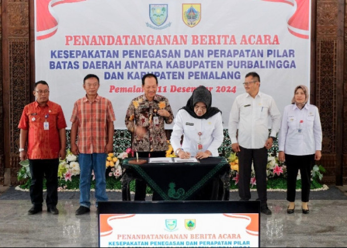 Pemkab Pemalang Tandatangani Kesepakatan Penegasan Batas Daerah dengan Pemkab Purbalingga 