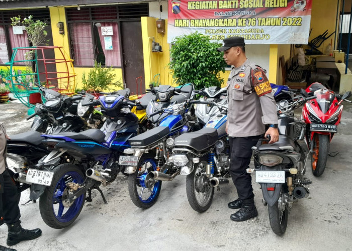 Bandel, Ratusan Motor Pelaku Balap Liar di Sukoharjo Disita Polisi