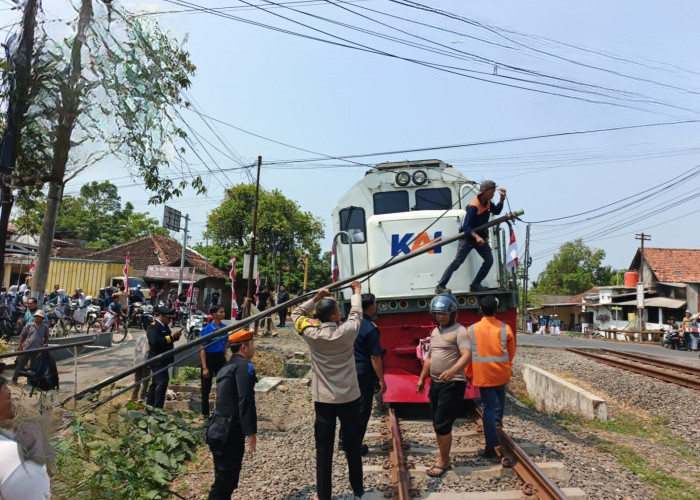 Tiang WiFi Roboh ke Rel, Perjalanan Kereta di Sragi Pekalongan Sempat Terganggu 30 Menit