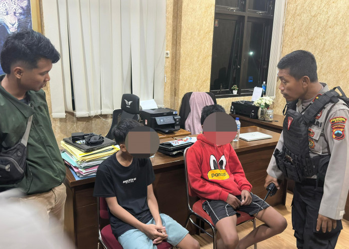 Aparat Polresta Pati Amankan Dua Remaja Terduga Gangster, Pelaku Sempat Dimassa Warga  