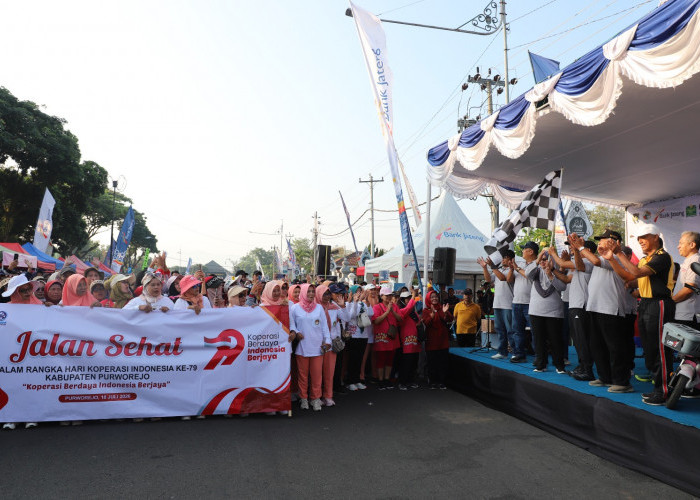 HUT Ke-79 Koperasi di Purworejo Meriah, Ribuan Peserta Padati Jalan Sehat dan Bazar UMKM