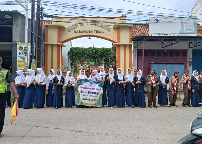 Gema Ramadan, OSIS dan Pramuka SMP Negeri 1 Talang Kabupaten Tegal Berbagi Takjil