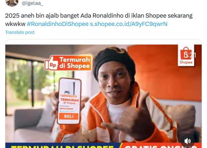 Penggemar Sepak Bola Wajib Tonton! Ronaldinho Muncul di Iklan Terbaru Shopee