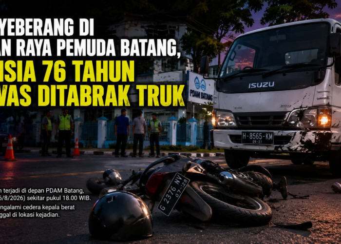 Kecelakaan Maut di Depan PDAM Batang, Truk vs Sepeda Motor Satu Korban Meninggal Dunia 