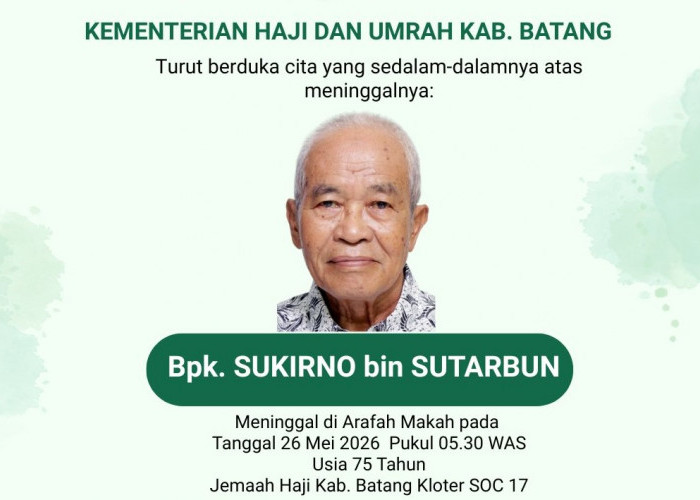 Sukirno, Jemaah Haji Asal Batang, Meninggal Jelang Wukuf