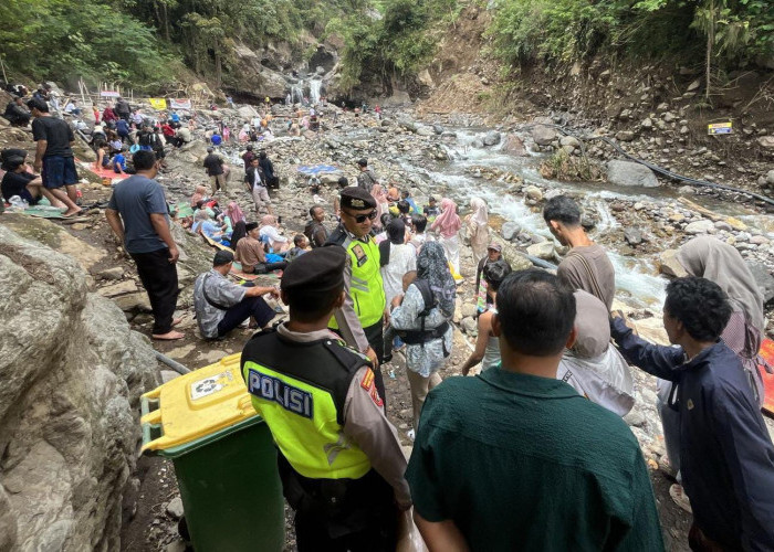 Antisipasi Lonjakan Wisatawan, Polres Tegal Jaga Kondusivitas Kawasan Objek Wisata Guci