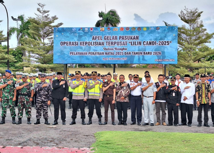 Polres Tegal Kota Gelar Apel Kesiapan Operasi Lilin Candi 2025, Persiapan Liburan Nataru