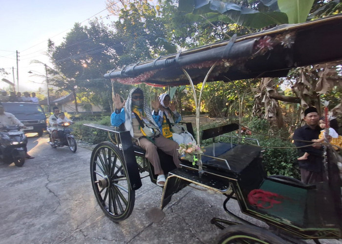 Kereta Kuda Arak Kepulangan Pasangan Jamaah Haji di Purworejo