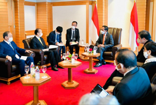 Airlangga Dampingi Presiden Jokowi Terima Kunjungan Ketua Liga Parlementer Jepang-Indonesia