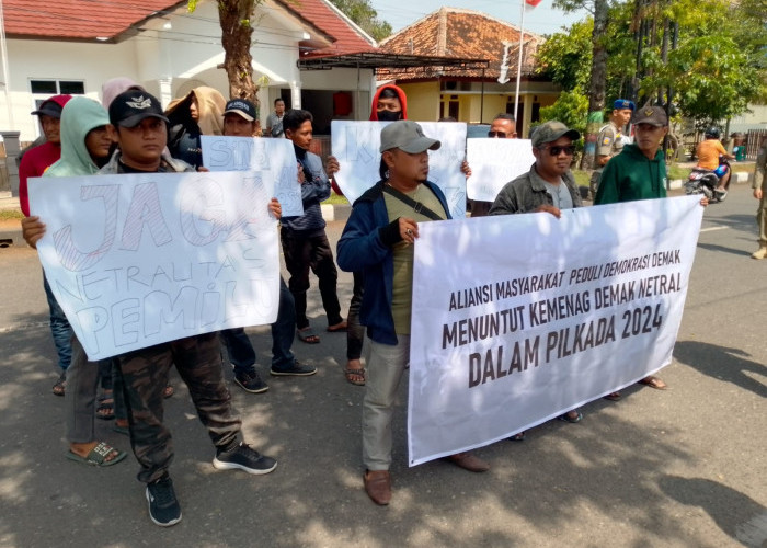 Komitmen Jaga Netralitas, Kemenag Demak Terima Aksi Damai AMPD Demak