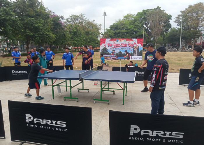 Pertama di Salatiga, Tenis Meja Digelar di Ruang Terbuka  Alun-Alun Pancasila Salatiga 