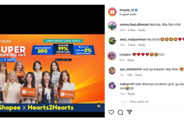 Visual Hearts2Hearts di Iklan Terbaru Shopee 9.9 Super Shopping Day On Point! ‎