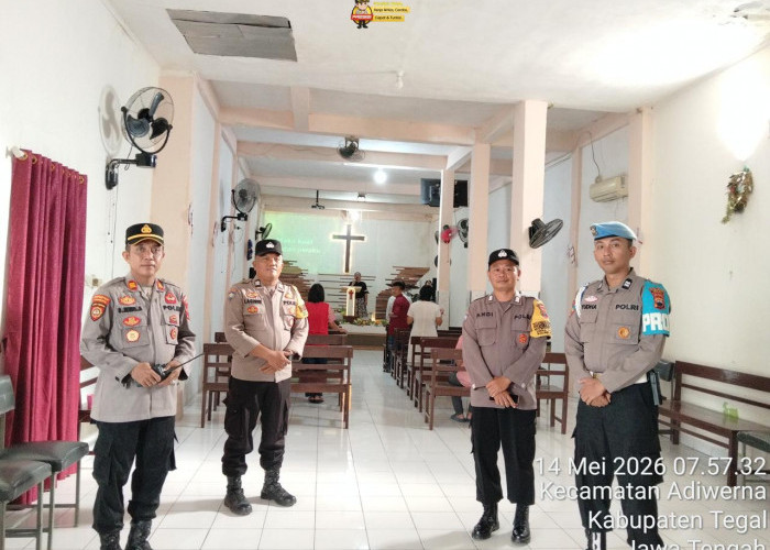 Polres Tegal Amankan Jalannya Ibadah Kenaikan Isa Almasih, Situasi Kondusif