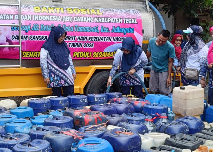 Desa Tamansari di Kaki Gunung Slamet Tegal Krisis Air Bersih, Digelontor 20 Ribu Liter