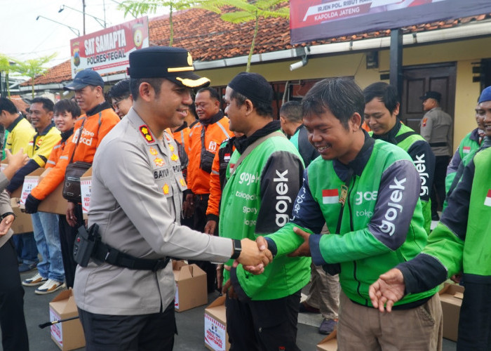 Polres Tegal Apel Harkamtibmas Bersama Komunitas Ojek Online
