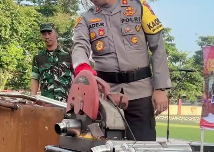 Hasil Operasi Pekat, Polres Salatiga Musnahkan 287 Knalpot Brong