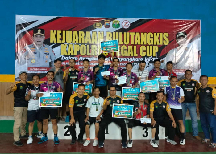 Kejuaraan Bulutangkis Kapolres Tegal Cup Warnai HUT Bhayangkara 