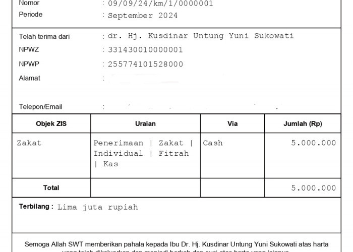 Sejak Awal Jadi Bupati Sragen. Mbak Yuni Gaji 5 Juta Untuk Zakat di Baznas