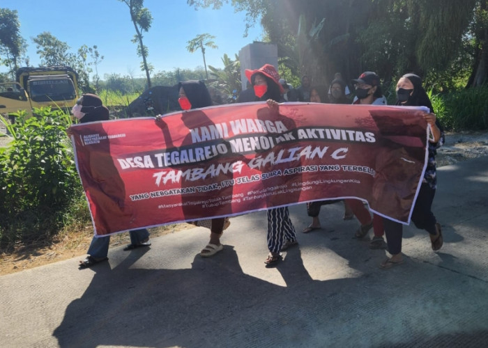 Ratusan Warga Tegalrejo Geruduk Lokasi Tambang Galian C di wilayah Setempat, Minta Ditutup Permanen