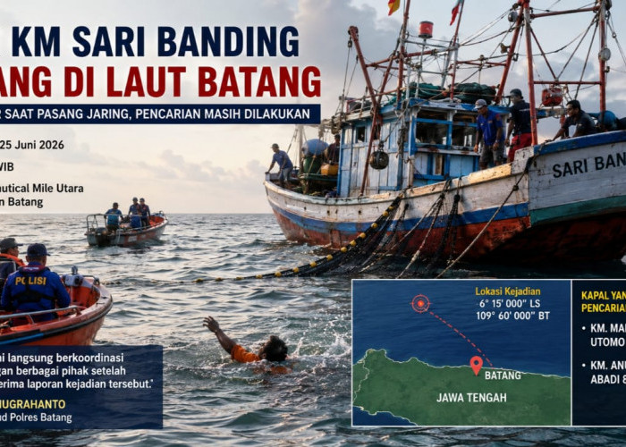 Jaga Tali Jaring, Nelayan Batang Tercebur ke Laut dan Belum Ditemukan