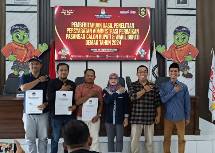 KPU Demak: Hasil Penelitian Administrasi Kedua Pasang Cabup-Cawabup Memenuhi Syarat