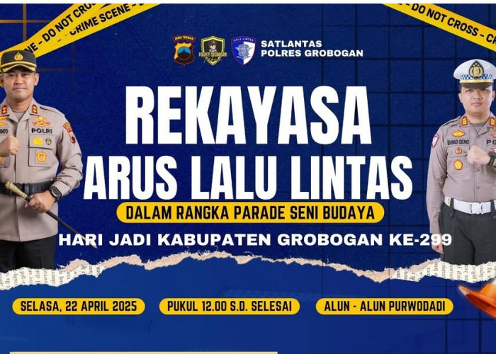 Ada Parade Budaya, Sat Lantas Polres Grobogan Lakukan Pengalihan Arus Lalu Lintas
