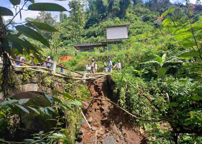 Jembatan Muncar Ambruk, Warga di Wonosobo Bangun Jalur Darurat dari Bambu
