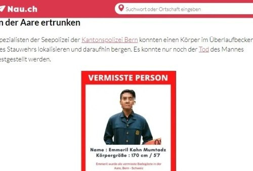 Media Lokal Swiss : Putra Calon Presiden Indonesia yang Tenggelam Ditemukan