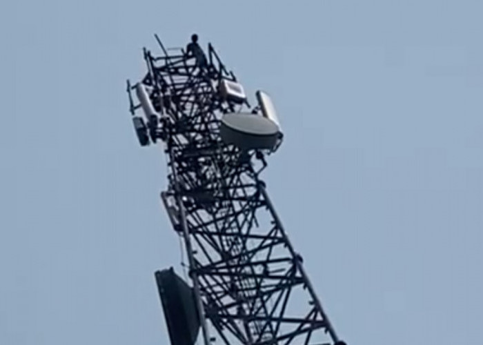 Warga Panikel Cilacap Naik Tower BTS 75 Meter, Tim SAR Bujuk Turun dengan Pendekatan Persuasif
