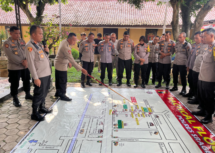 Debat Kedua Bakal Seru, Polres Sragen Gelar Tactical Floor Game 