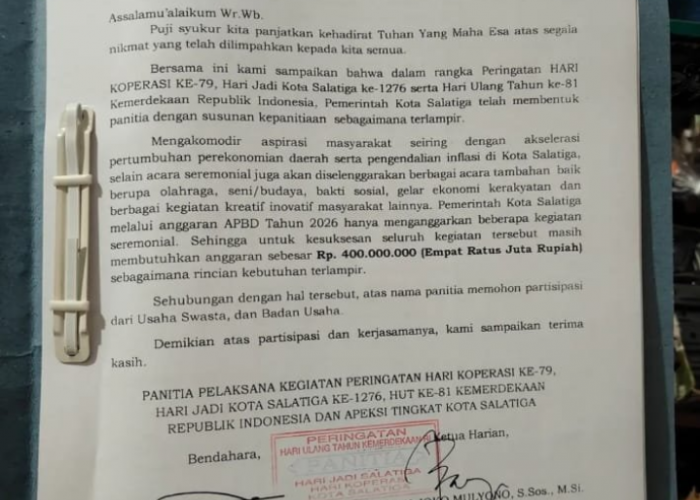 Sekda Tarik Proposal Permohonan Dana Rangkaian Hari Jadi Kota Salatiga ke-1276