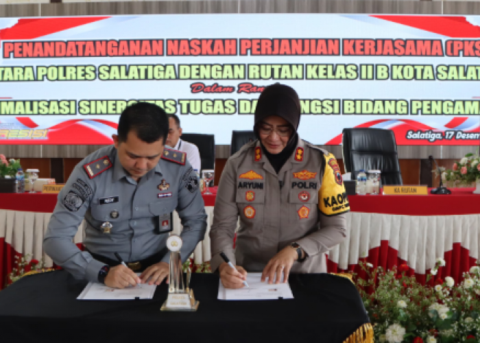 Perkuat Sinergitas, Rutan Salatiga-Polres Teken MoU Pengamanan Tahanan