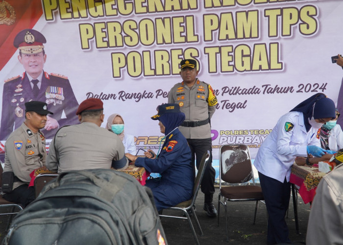 Kapolres Tegal Cek Kesehatan Personel  Jelang Pengamanan TPS 