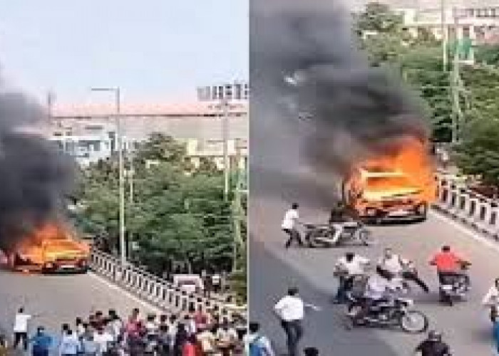 Mobil Terbakar Jalan Sendiri di India yang Viral di Media Sosial Bikin Heboh Warganet