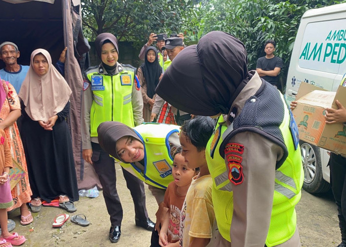 Polwan Polres Tegal Gelar Trauma Healing bagi Anak Korban Tanah Bergerak di Desa Padasari