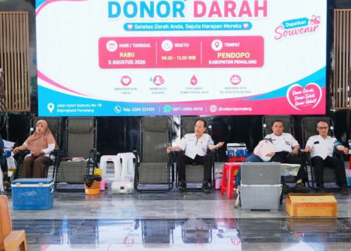 Sambut HUT ke-81 RI, PMI Pemalang Kumpulkan Ratusan Kantong Darah di Pendopo Kabupaten