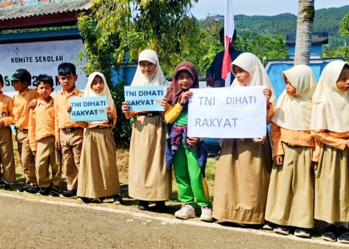 Pelajar SD Dukung Pelaksanaan TMMD Reguler ke-122  Kodim Pemalang 