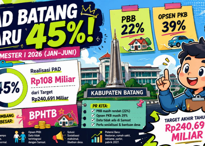 Dapat Rp108 miliar, PAD Batang Belum Gaspol! PBB dan Opsen PKB  Jadi PR