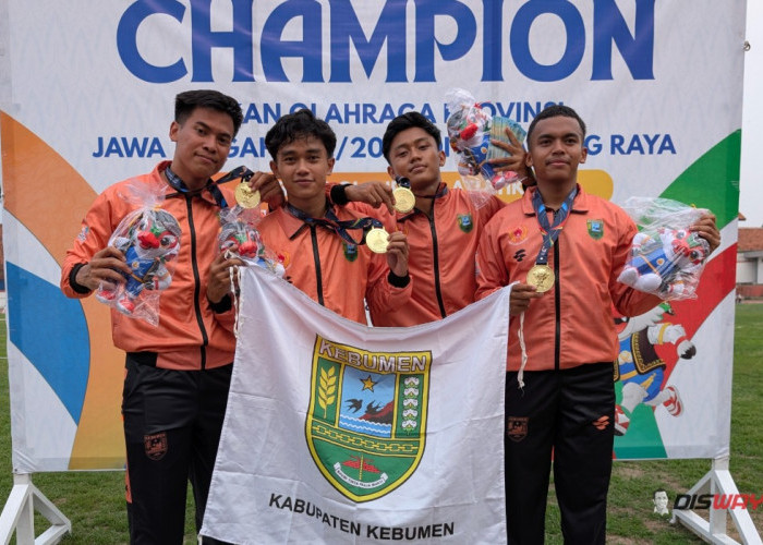 Fasilitas Latihan Terbatas Tak Jadi Alasan, Estafet 4x100 Meter Putra Kebumen Sabet Emas Porprov Jateng